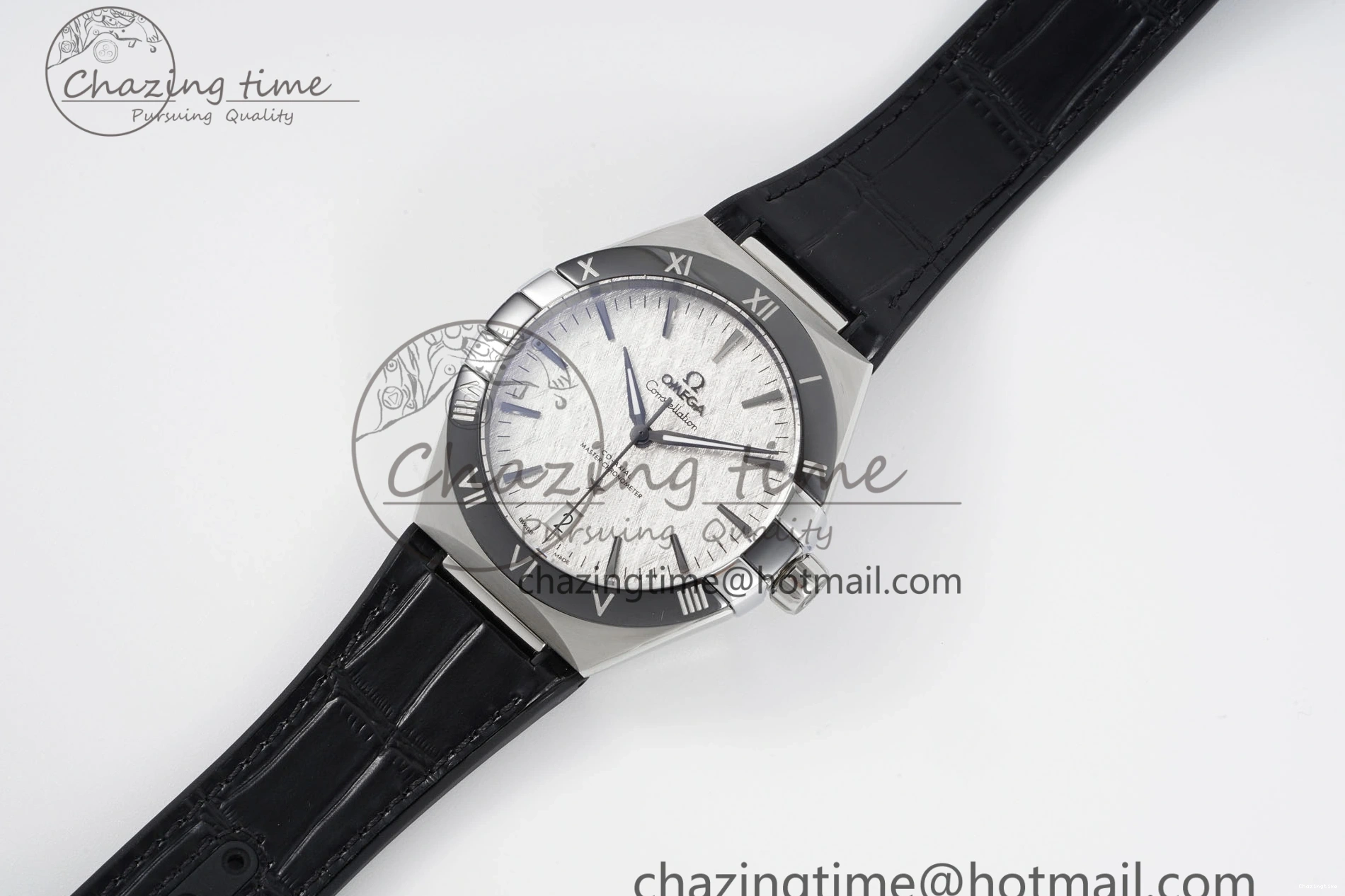 0403 GoAnywhere Constellation Black Ceramic SS 8F 1:1 Best Edition White Textured Dial on Black Gummy Strap A 7803